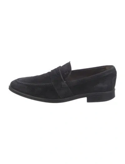 Pre-owned Tod's Suede Loafers In Black
