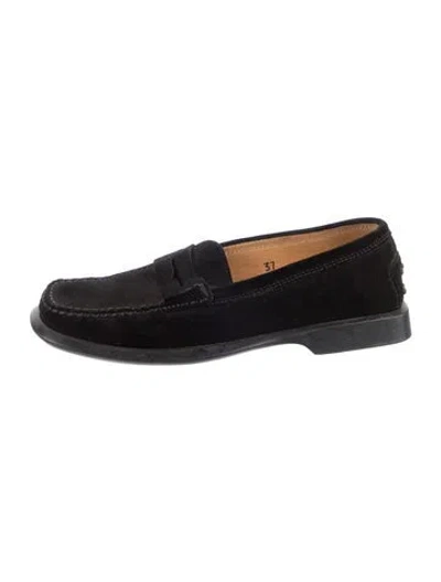 Pre-owned Tod's Suede Loafers In Black