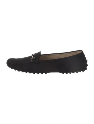Pre-owned Tod's Suede Loafers In Black