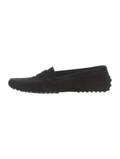 Pre-owned Tod's Suede Loafers In Black