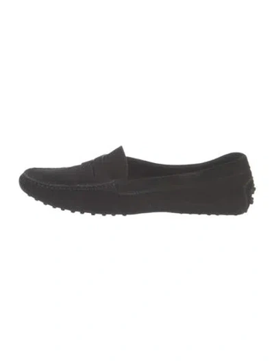 Pre-owned Tod's Suede Loafers In Black