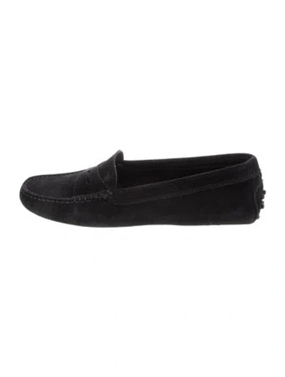 Pre-owned Tod's Suede Loafers In Black