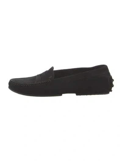 Pre-owned Tod's Suede Loafers In Black