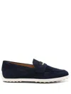 Tod's Suede Loafers In Blue