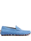 Tod's Suede Loafers In Blue