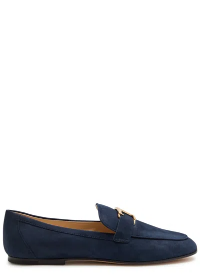Tod's Tods Suede Loafers In Blue
