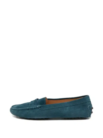 Pre-owned Tod's Suede Loafers In Blue