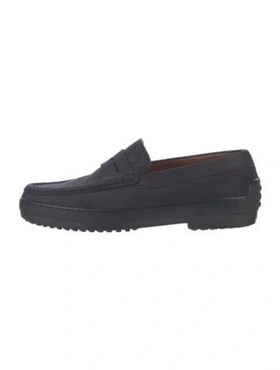 Pre-owned Tod's Suede Loafers In Blue