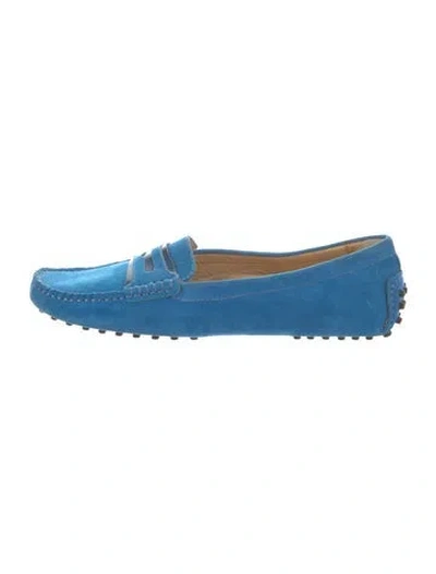 Pre-owned Tod's Suede Loafers In Blue