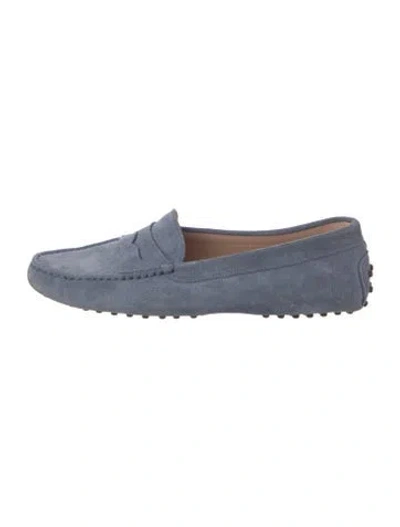 Pre-owned Tod's Suede Loafers In Blue