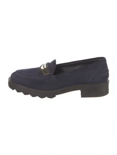 Pre-owned Tod's Suede Loafers In Blue