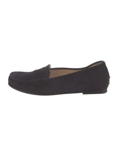 Pre-owned Tod's Suede Loafers In Blue