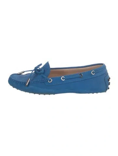 Pre-owned Tod's Suede Loafers In Blue