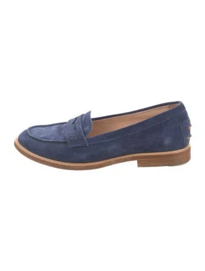 Pre-owned Tod's Suede Loafers In Blue