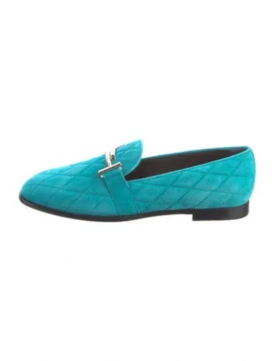 Pre-owned Tod's Suede Loafers In Blue