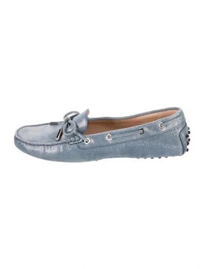 Pre-owned Tod's Suede Loafers In Blue