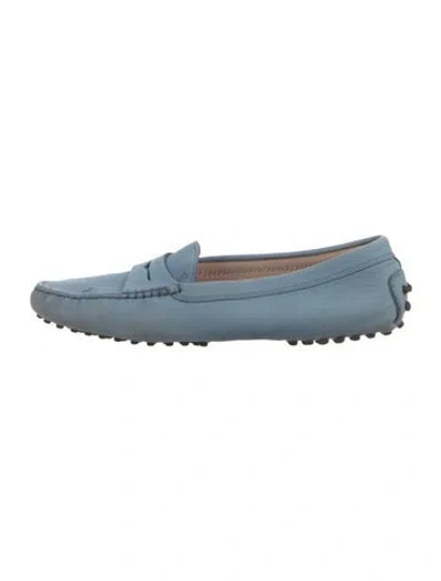 Pre-owned Tod's Suede Loafers In Blue