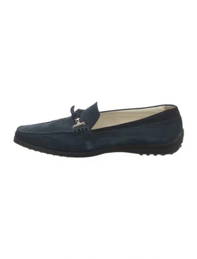Pre-owned Tod's Suede Loafers In Blue
