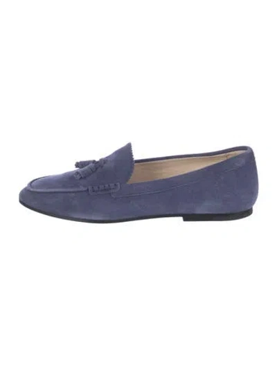 Pre-owned Tod's Suede Loafers In Blue