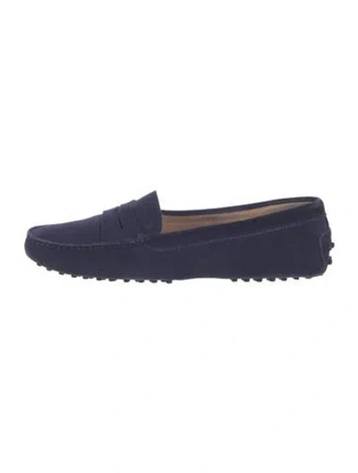 Pre-owned Tod's Suede Loafers In Blue
