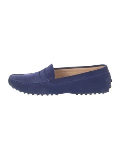 Pre-owned Tod's Suede Loafers In Blue