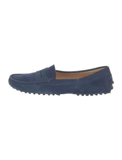 Pre-owned Tod's Suede Loafers In Blue