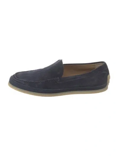 Pre-owned Tod's Suede Loafers In Blue