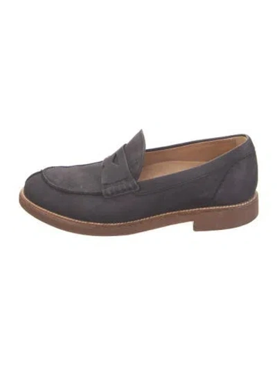 Pre-owned Tod's Suede Loafers In Blue
