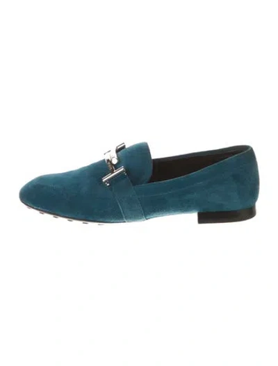 Pre-owned Tod's Suede Loafers In Blue