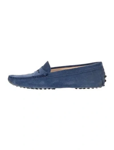 Pre-owned Tod's Suede Loafers In Blue