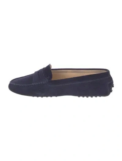 Pre-owned Tod's Suede Loafers In Blue