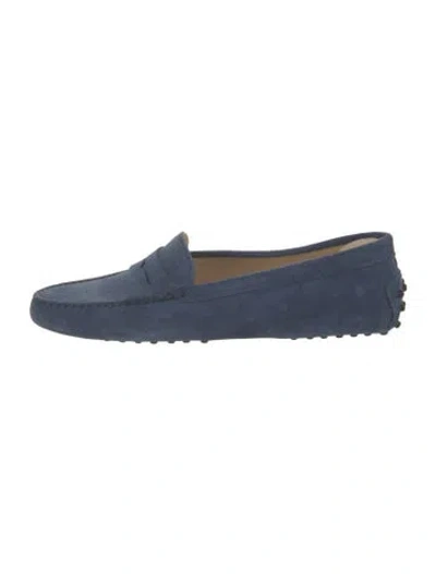 Pre-owned Tod's Suede Loafers In Blue