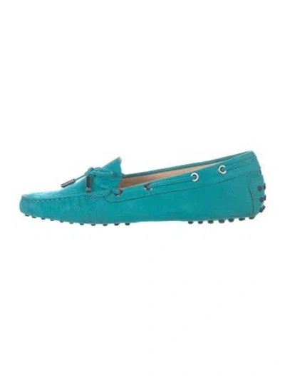 Pre-owned Tod's Suede Loafers In Blue