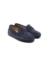 Tod's Suede Loafers In Blue