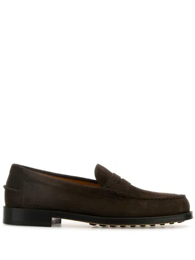 Tod's Suede Loafers In Braun