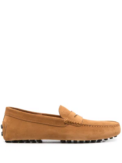 Tod's Suede Loafers In Brown