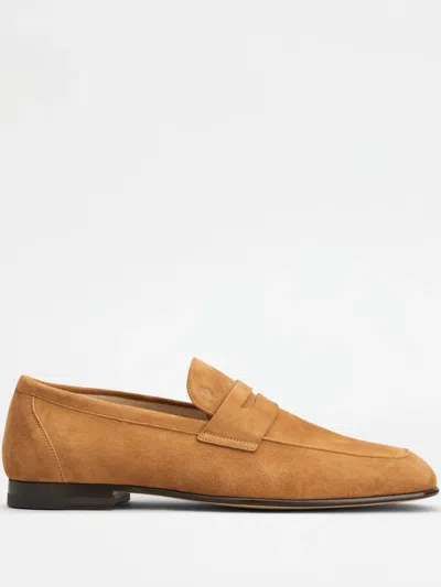 Tod's Suede Loafers In Brown