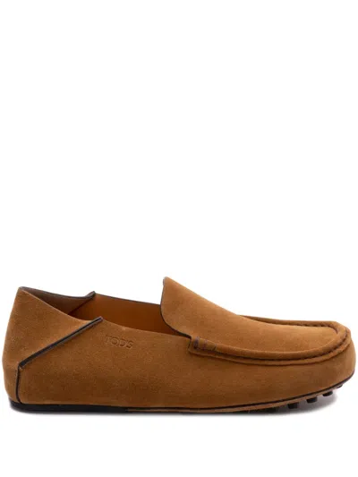 Tod's Suede Loafers In Brown