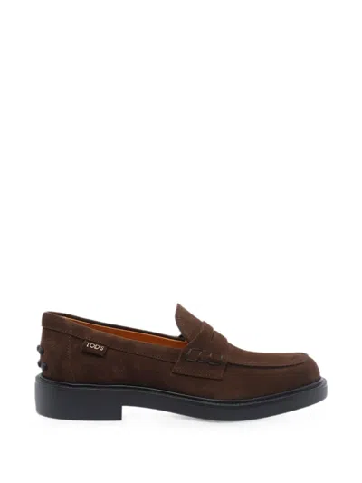 Tod's Suede Loafers In Animal Print