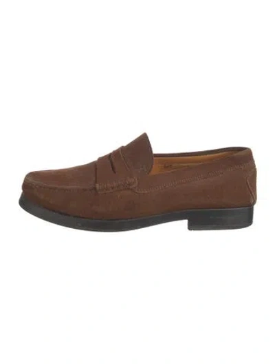 Pre-owned Tod's Suede Loafers In Brown