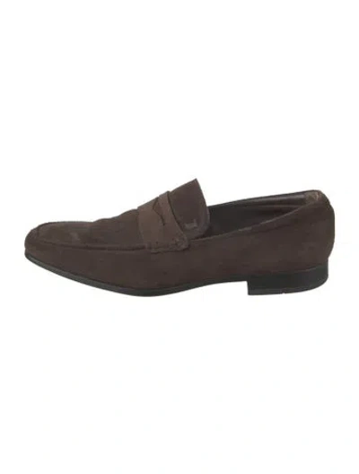 Pre-owned Tod's Suede Loafers In Brown