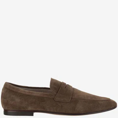 Tod's Suede Loafers In Brown
