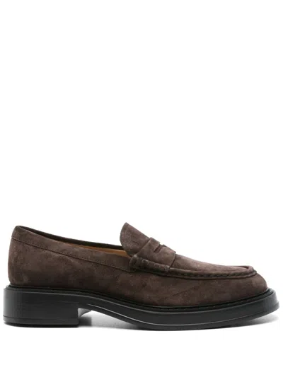 Tod's Suede Loafers In Brown