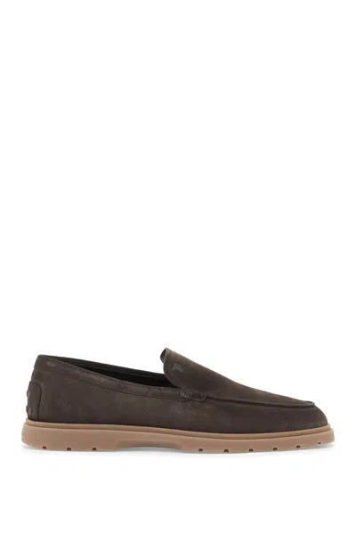 Tod's Suede Loafers In Brown