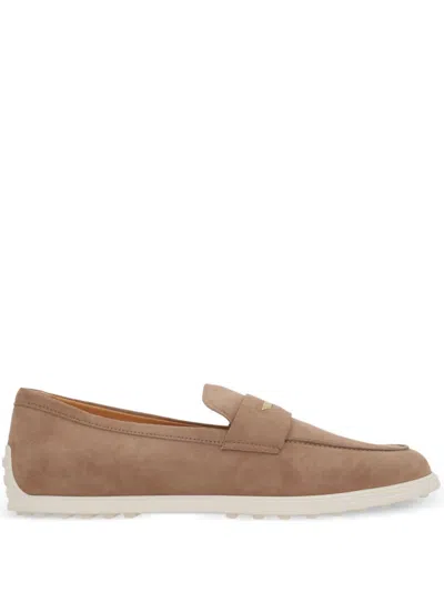 Tod's Suede Loafers In Brown