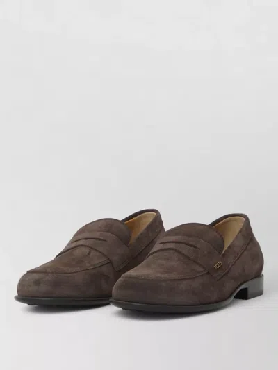 Tod's Suede Loafers Casual Style Rubber Sole In Brown
