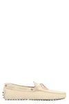 Tod's Suede Loafers In Ecru