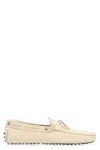 Tod's Suede Loafers In Ecru