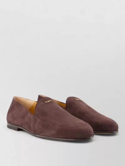 Tod's Suede Loafers Goatskin Leather In Brown