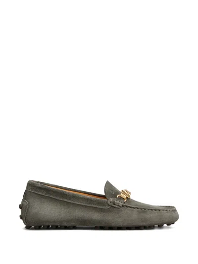 Tod's Suede Loafers In Gray